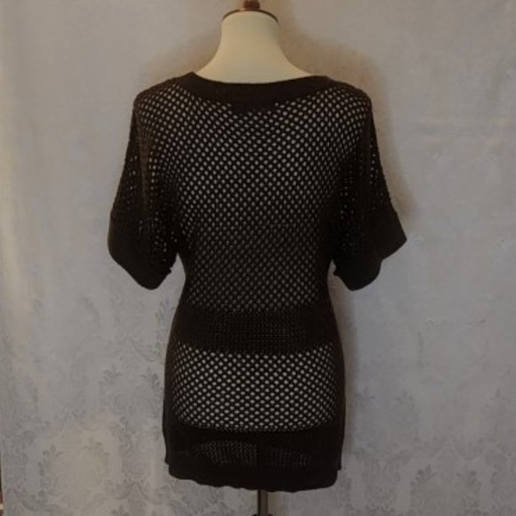 The Limited Knit Brown Sweater with Metallic Thread - Picture 3 of 15
